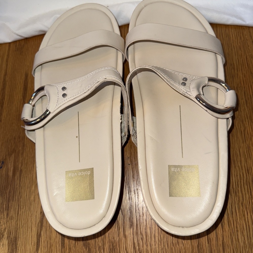 Dolce Vita Womens CICILY Cream Sandals Women's Size 11 Summer Slides - Picture 5 of 7